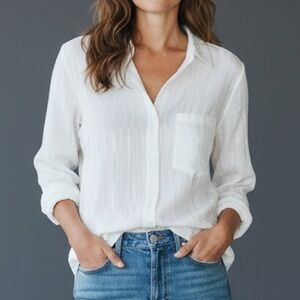 cloth & stone cream viscose button down